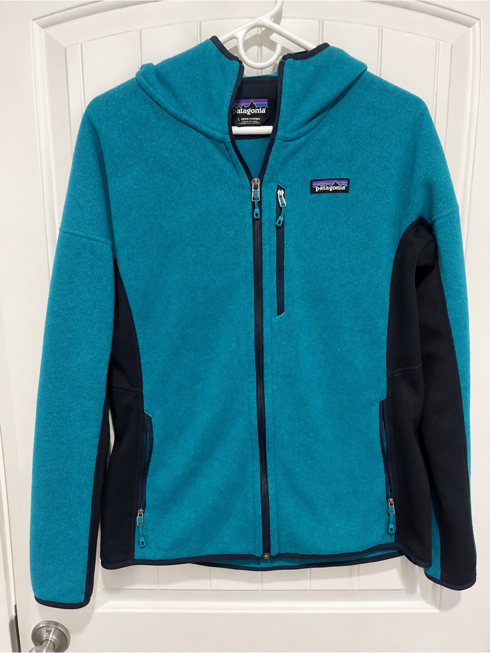 Patagonia Performance Better Sweater Hoody Women L True Teal Full Zip